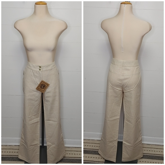 The Earth Collection Pants - The Earth Collection linen & cotton wide leg pants